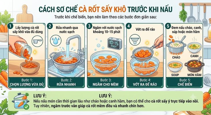 Cà rốt sấy khô nấu món gì cho bé và cả nhà 2026 Cà rốt sấy khô nấu món gì 3