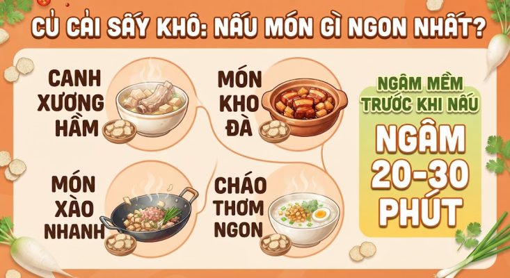 củ cải sấy khô nấu món gì