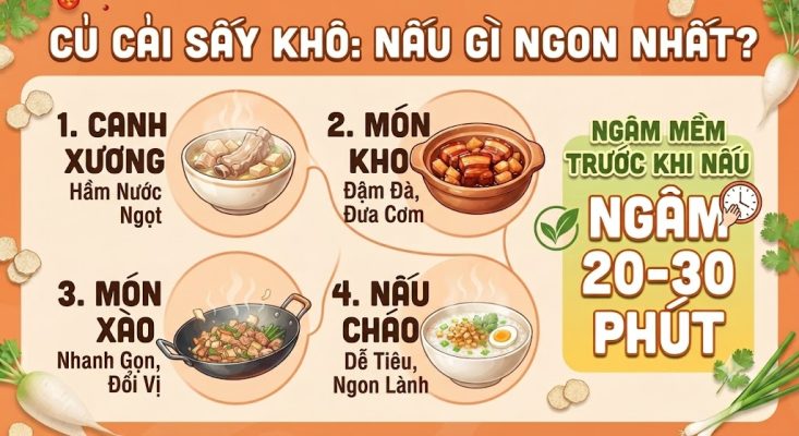 Củ cải sấy khô nấu món gì 5