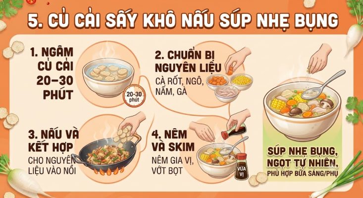 Củ cải sấy khô nấu món gì 6