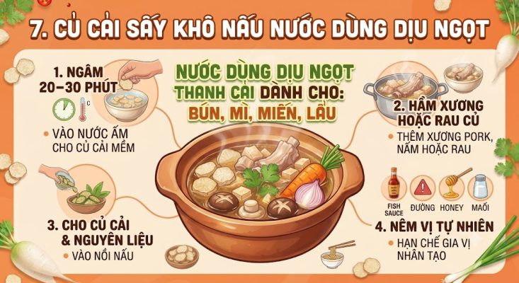 Củ cải sấy khô nấu món gì 8