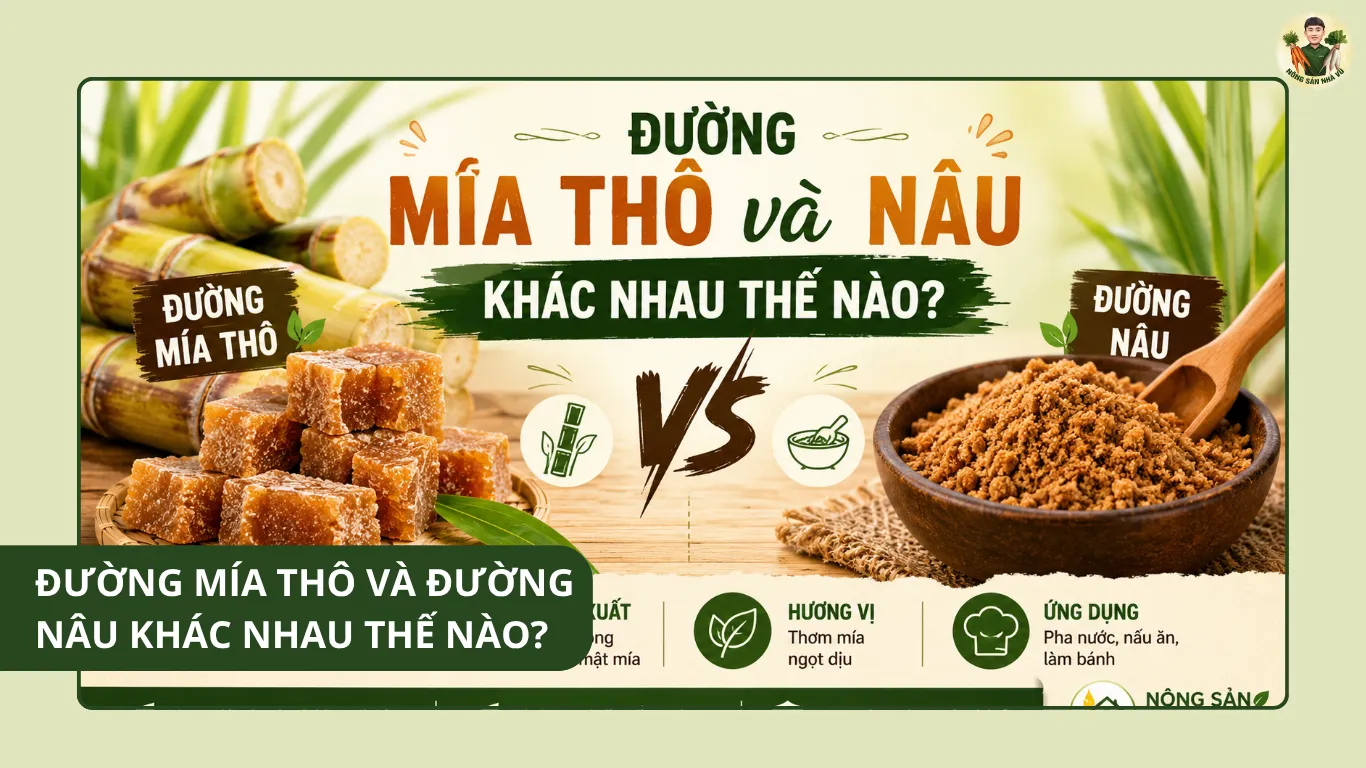 Đường mía thô và đường nâu khác nhau