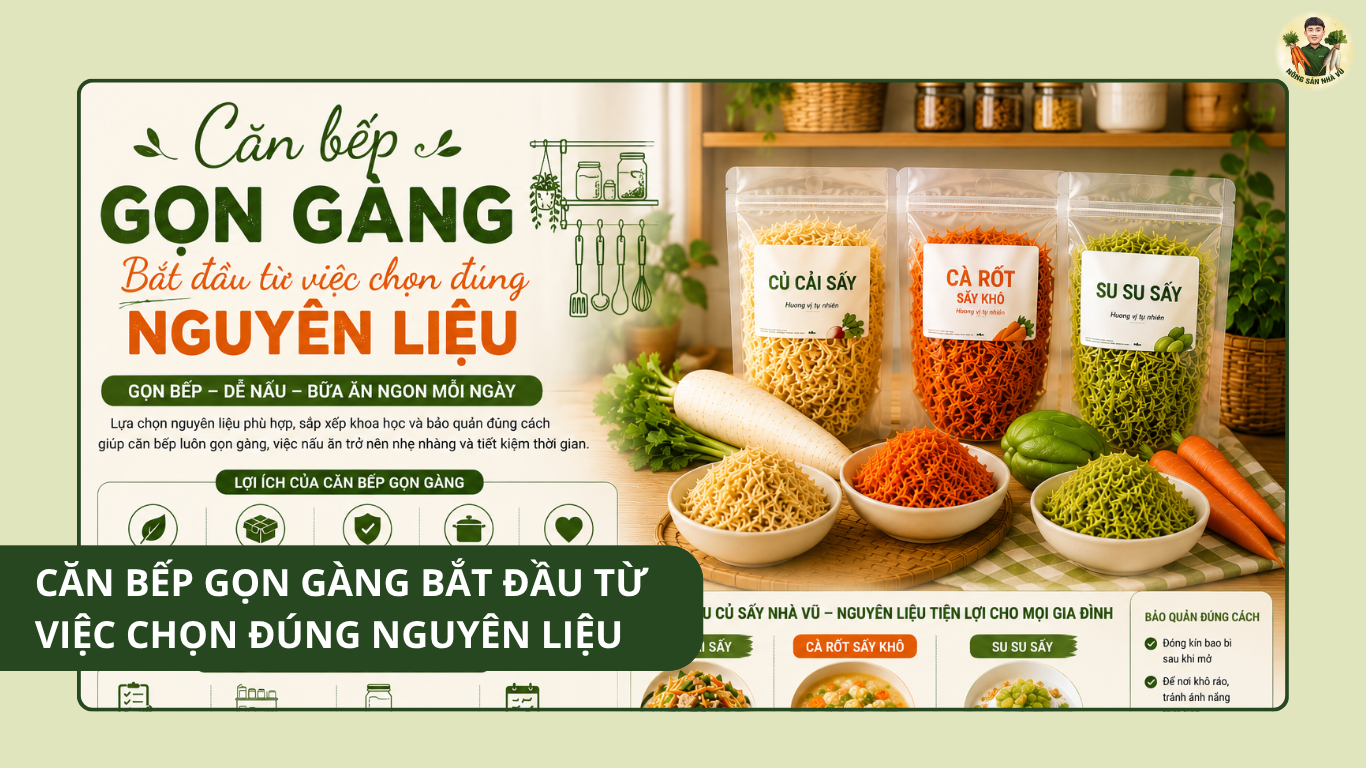 Căn Bếp Gọn Gàng Bắt Đầu Từ Việc Chọn Đúng Nguyên Liệu